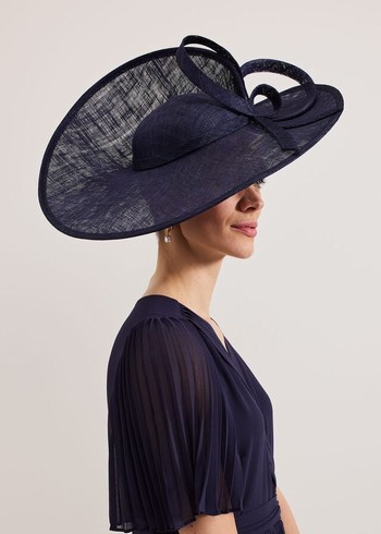 Phase Eight Navy Twist Back Statement Fascinator Hats Navy USA | 9672104-KV